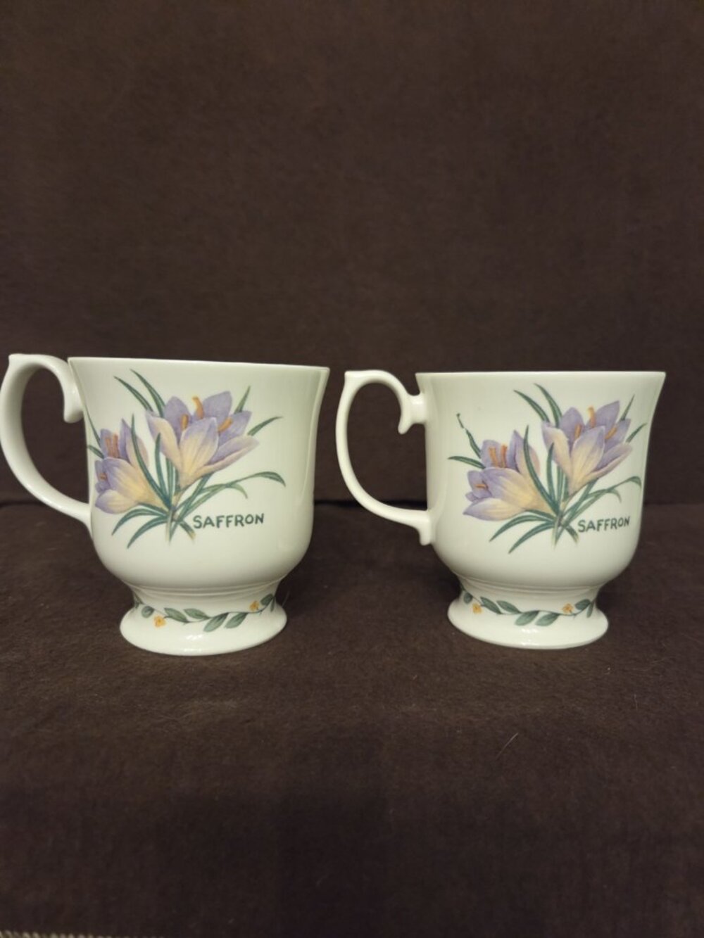 Vtg Roy Kirkham Mugs Cups Herbs n' Spices Fine Bone China England 1997 Saffron